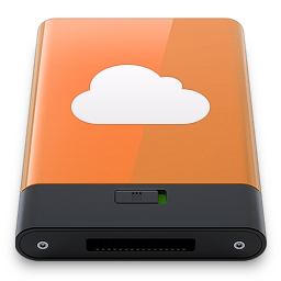 Orange iDisk W Icon 256x256 png